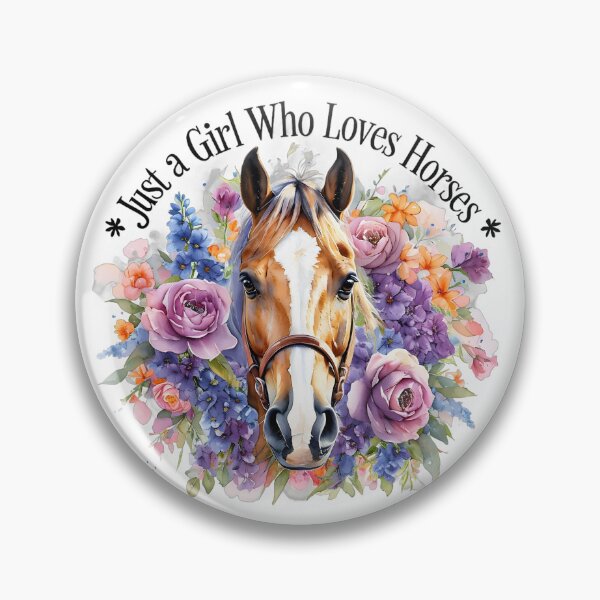 Item preview, Just a Girl Who Loves Horses – Floral Watercolor Equestrian Art designed and sold by PixelExpressStudio.
