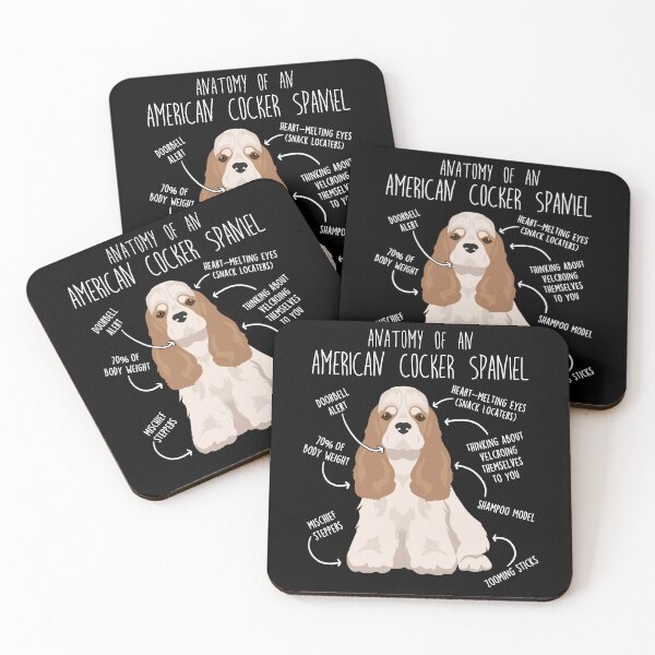 Item preview, Buff and White American Cocker Spaniel Dog Anatomy designed and sold by Clara Hollins.