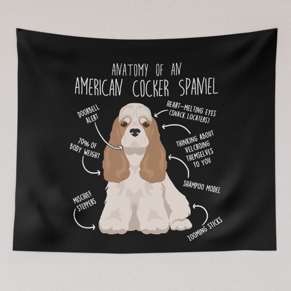 Item preview, Buff and White American Cocker Spaniel Dog Anatomy designed and sold by Clara Hollins.