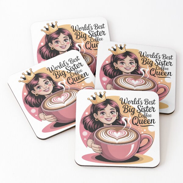 Artikelvorschau, Das beste Kaffeekönigin-Geschenk der Welt für die große Schwester, süßer Kaffeeliebhaber Sticker entworfen und verkauft von podlook.