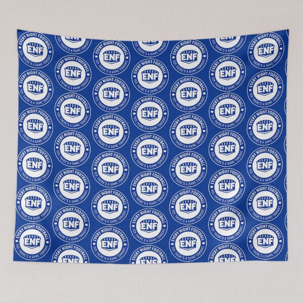 Item preview, Every Night Football "Circular Slogan" (Blue & White) designed and sold by GX3-Creative.