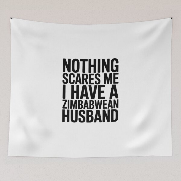 Item preview, Zimbabwean Husband Funny Valentine Gift For Wife My Spouse Wifey Her Zimbabwe Hubby Gag Nothing Scares Me Coffee Mug designed and sold by The Hobby Bunny.