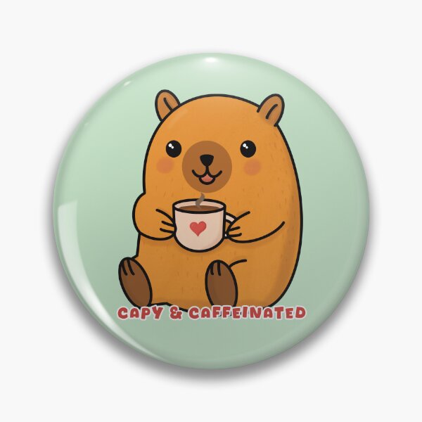 Item preview, Capy and Caffeinated Cute Kawaii Capybara Coffee Sticker designed and sold by Anabel Gonzalez.