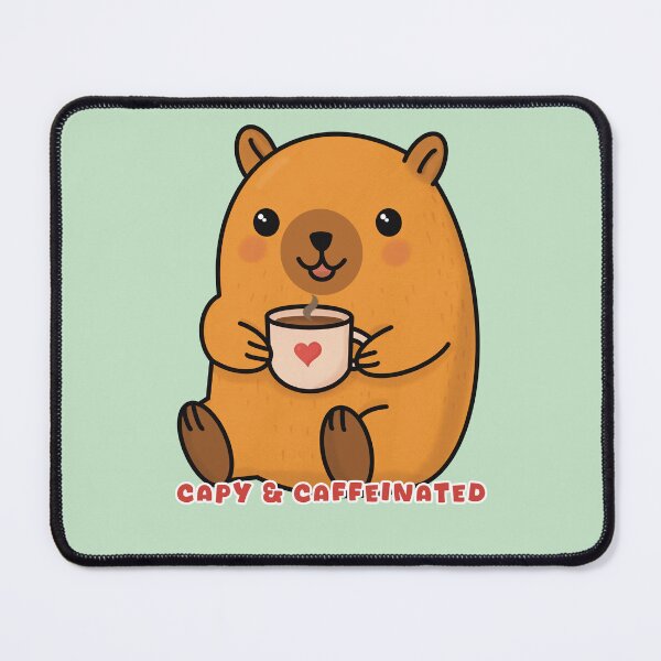 Item preview, Capy and Caffeinated Cute Kawaii Capybara Coffee Sticker designed and sold by Anabel Gonzalez.