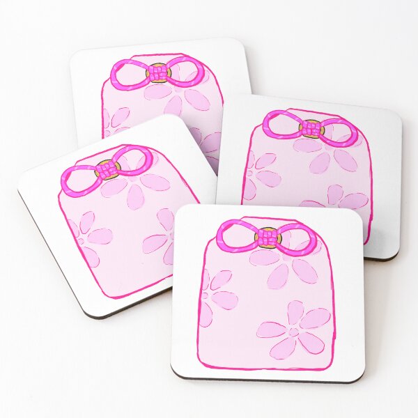 Item preview, pink flower charm lucky bag omamori designed and sold by Mariecobiz.