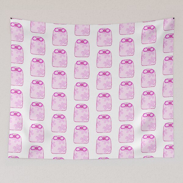 Item preview, pink flower charm lucky bag omamori designed and sold by Mariecobiz.