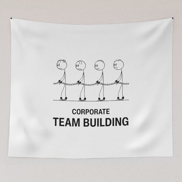 Aperçu de l'œuvre Corporate Team Building | Stick Figure Office Satire créée et vendue par GiggleShift.