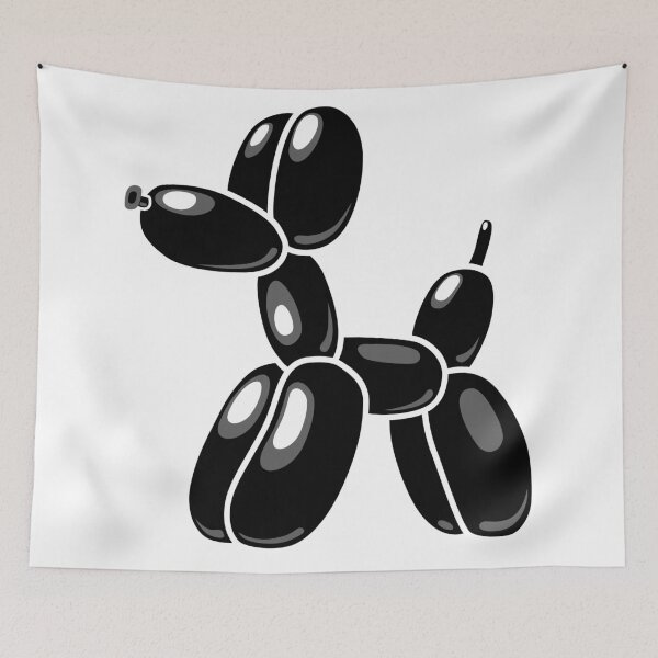 Item preview, Black cute balloon dog designed and sold by zuperelectracat.