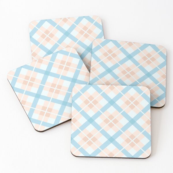 Item preview, Soft Peach And Blue Plaid Pattern With Diagonal Lines For Fashion And Home Decor designed and sold by Rue Market.