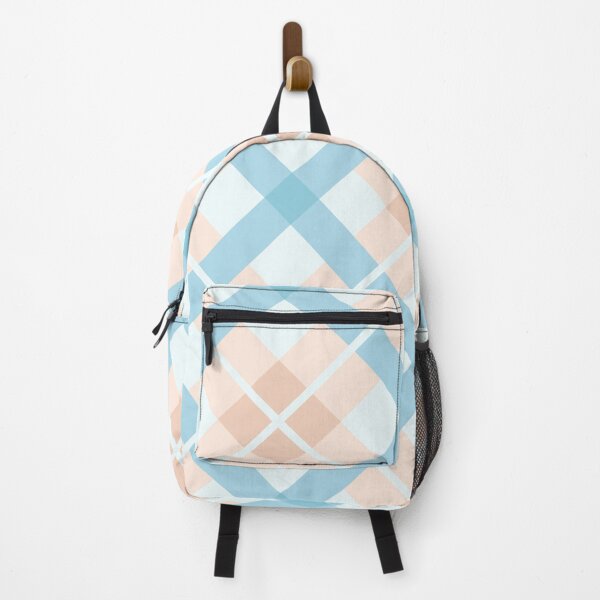 Item preview, Soft Peach And Blue Plaid Pattern With Diagonal Lines For Fashion And Home Decor designed and sold by Rue Market.