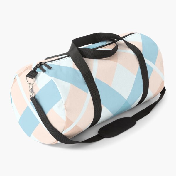 Item preview, Soft Peach And Blue Plaid Pattern With Diagonal Lines For Fashion And Home Decor designed and sold by Rue Design Company.