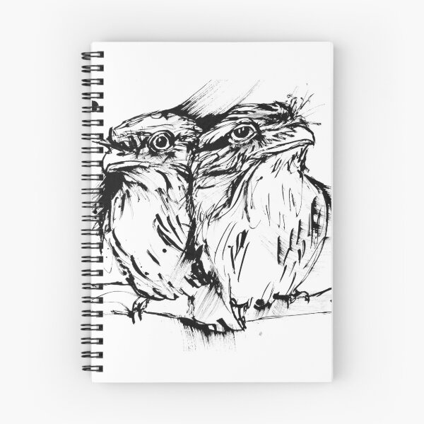 Item preview, Drawing of 2 Cute Tawny Frogmouth Owls - Unbounded Friendship designed and sold by Running Duck Studio.