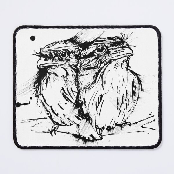 Item preview, Drawing of 2 Cute Tawny Frogmouth Owls - Unbounded Friendship designed and sold by Running Duck Studio.