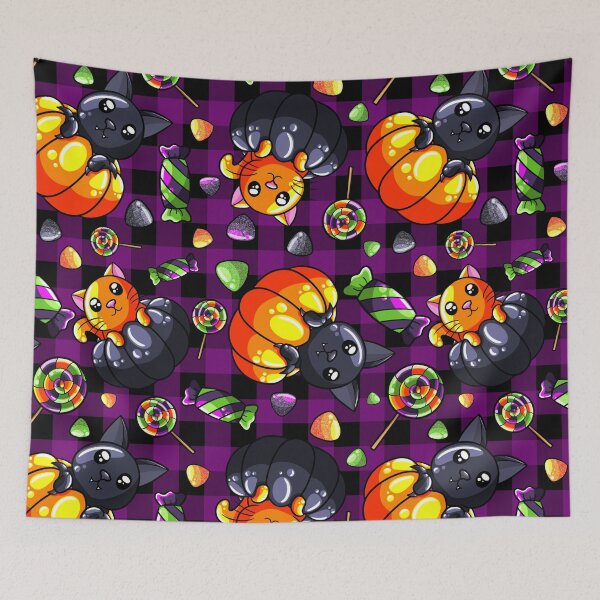 Item preview, Trick or Treat Cats & Bats (Pattern) designed and sold by EmpressChel.
