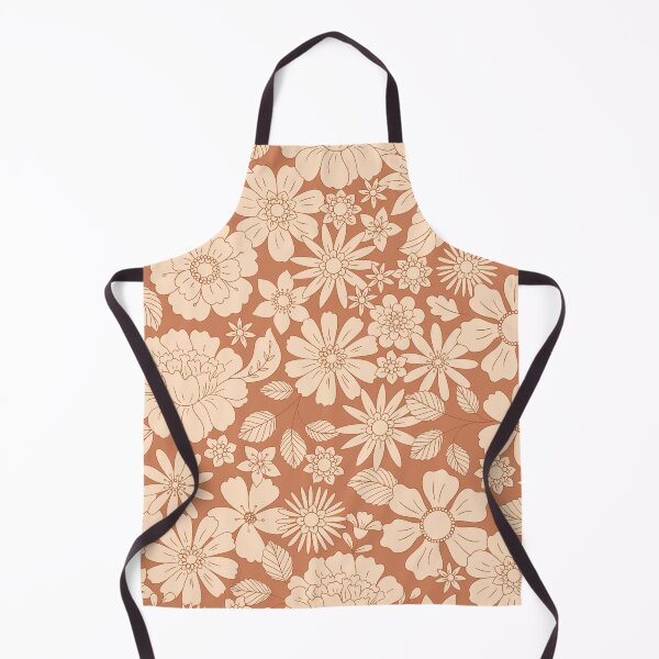 Artikelvorschau, Elegantes pfirsichfarbenes Blumenmuster mit braunem Hintergrund für Textil-, Tapeten- und Designprojekte entworfen und verkauft von Rue Market.