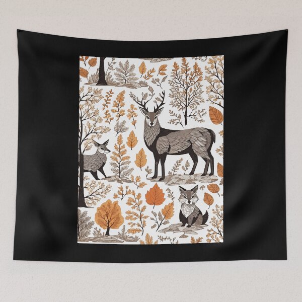 Item preview, Deer And Foxes Amidst The Fall Graphic 	 designed and sold by oeslvacaxa38.