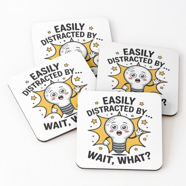 Item preview, Easily Distracted by Wait What Funny ADHD designed and sold by BlackStars3Neon.