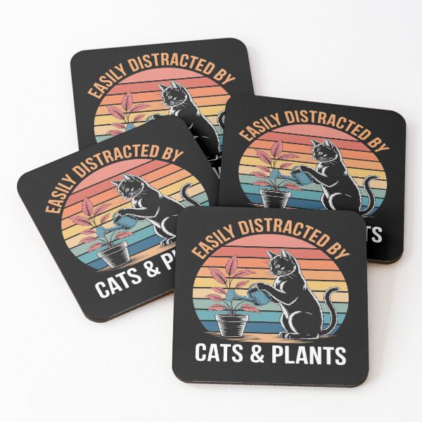 Item preview, Easy Distracted By Cats & Plants Funny Gardening Cats Lover designed and sold by BlackStars3Neon.