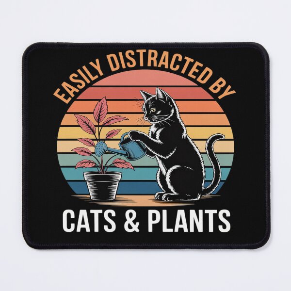 Item preview, Easy Distracted By Cats & Plants Funny Gardening Cats Lover designed and sold by BlackStars3Neon.