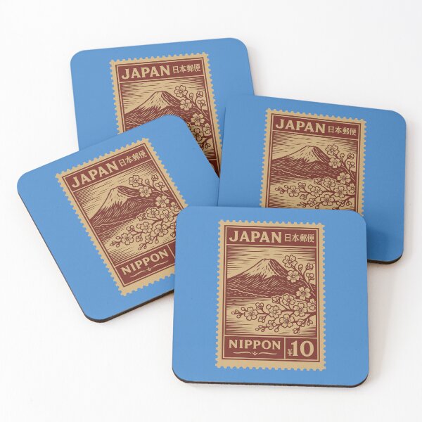 Item preview, Vintage Japan Post Stamp with Mount Fuji – 日本郵便 Retro Design designed and sold by Travellerz.