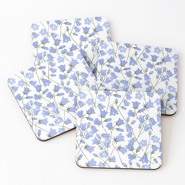 Item preview, Delicate Blue Bell Flowers Pattern With Green Stems For Seamless Floral Backgrounds And Design Projects designed and sold by Rue Market.