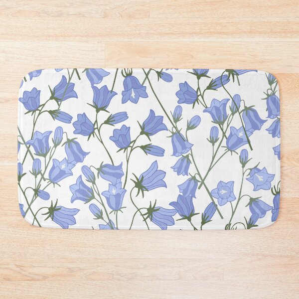Item preview, Delicate Blue Bell Flowers Pattern With Green Stems For Seamless Floral Backgrounds And Design Projects designed and sold by Rue Market.