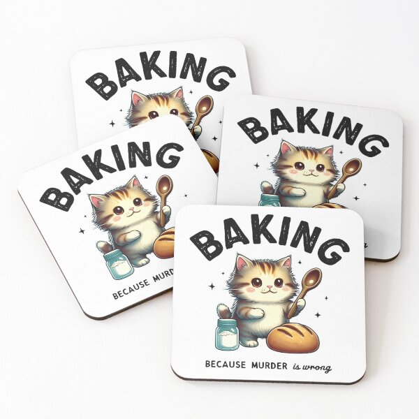 Item preview, Cute Baking Cat – Dark Humor Pun Design designed and sold by The Crazy Cat Lady.