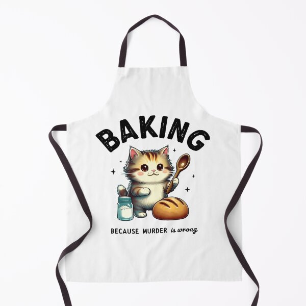 Item preview, Cute Baking Cat – Dark Humor Pun Design designed and sold by The Crazy Cat Lady.