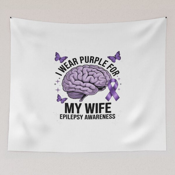 Item preview, Epilepsy Awareness I Wear Purple For My Wife Purple ribbon designed and sold by KingsLife1994.