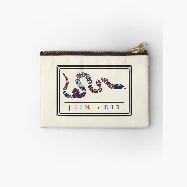 Item preview, Join or Die Pride (version 1, USA flag color snakehead w/ border) designed and sold by Delinquent Doll.