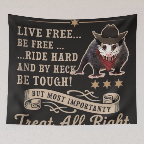 Item preview, Outlaw Code Cowboy Opossum – Funny Western Meme Poster & T-Shirt designed and sold by SugawaraTaikixl.