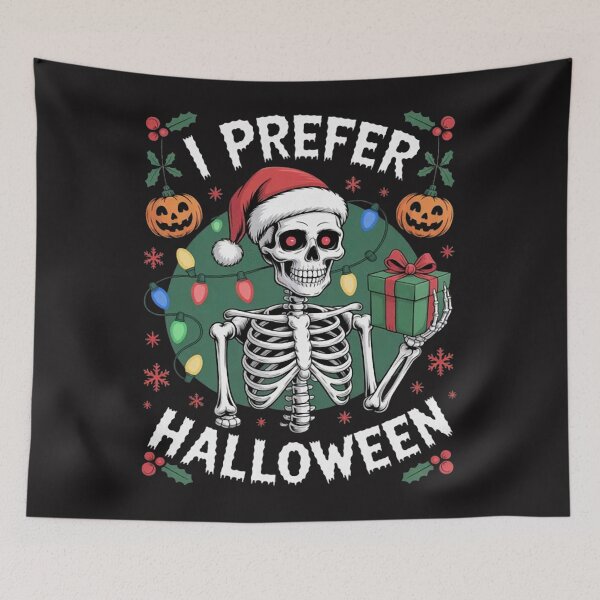 Item preview, Christmas 2025 Skeleton I Prefer Halloween Xmas designed and sold by CraftyCuttable.