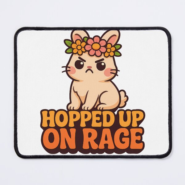 Item preview, Hopped Up on Rage – Cute Bunny Cartoon Art designed and sold by BrightmapStudio.