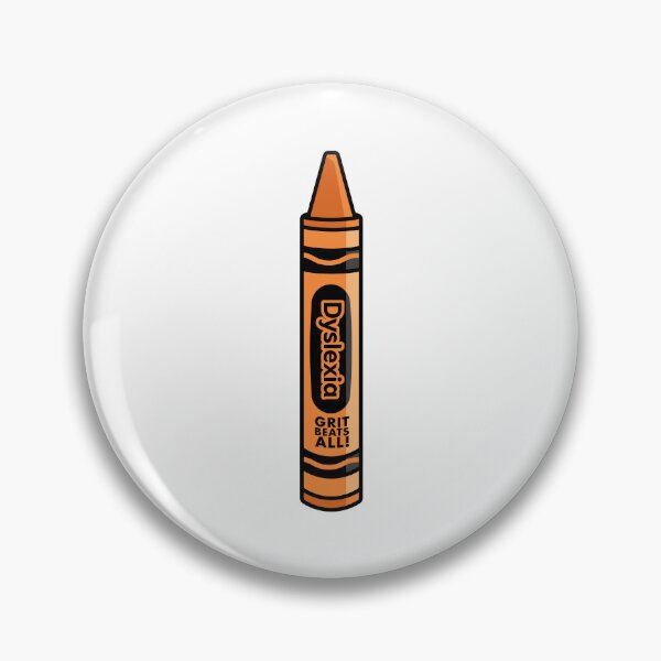 Item preview, Dyslexia Crayon Sticker Orange designed and sold by thebluewildstudio.