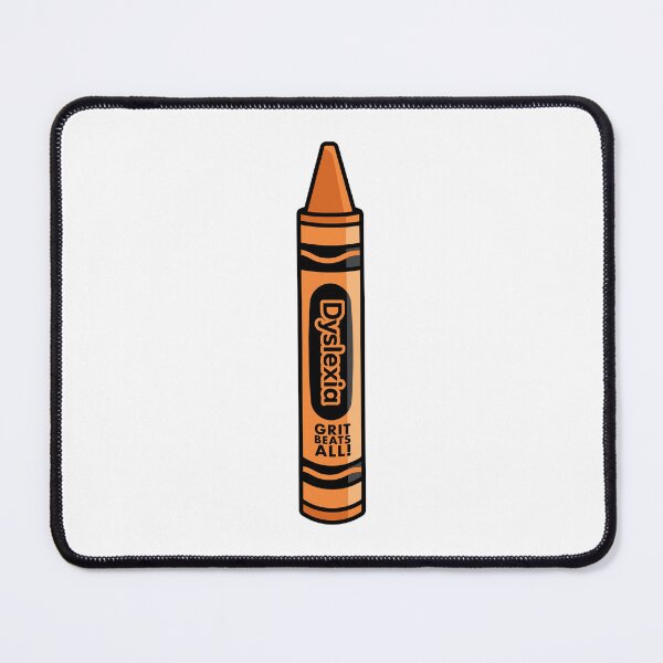 Item preview, Dyslexia Crayon Sticker Orange designed and sold by thebluewildstudio.