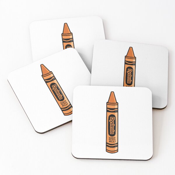 Item preview, Dyslexia Crayon Sticker Orange designed and sold by thebluewildstudio.