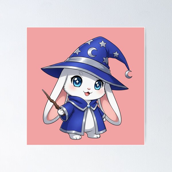 Item preview, The Magical Little Wizard Bunny: An Adorable Rabbit Casting Spells and Enchantment designed and sold by bvdesignart.