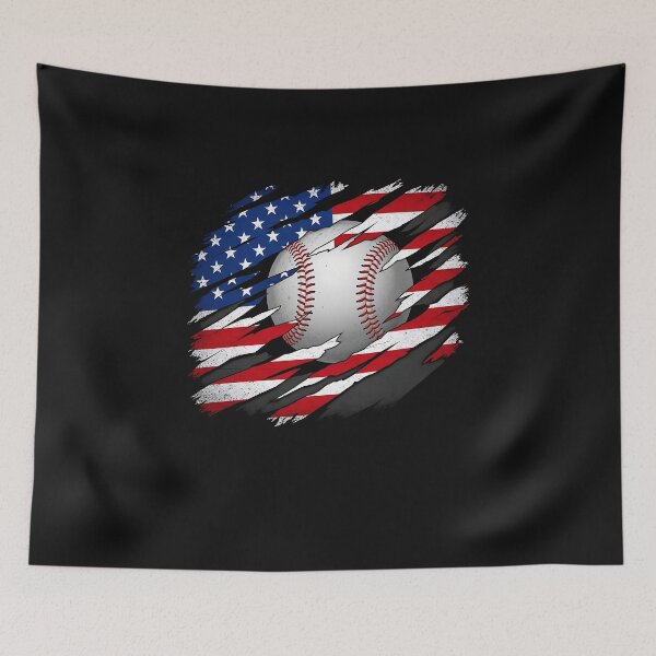 Item preview, American Flag Baseball Player Bat Fan Catcher Pitcher USA  designed and sold by facegm.