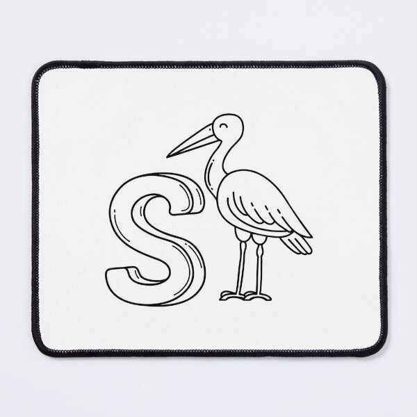 Item preview, An illustration of letter S stand for Stork designed and sold by rasagamastore.