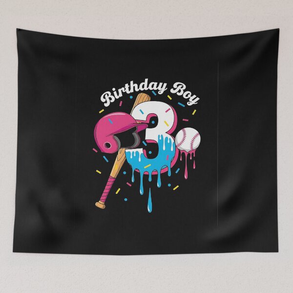 Item preview, Baseball 3 Year Old Ice Cream Drip 3rd Birthday Boy Number  designed and sold by facegm.