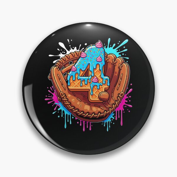 Item preview, Baseball 4 Year Old Ice Cream Drip 4th Birthday Boy Girl designed and sold by facegm.