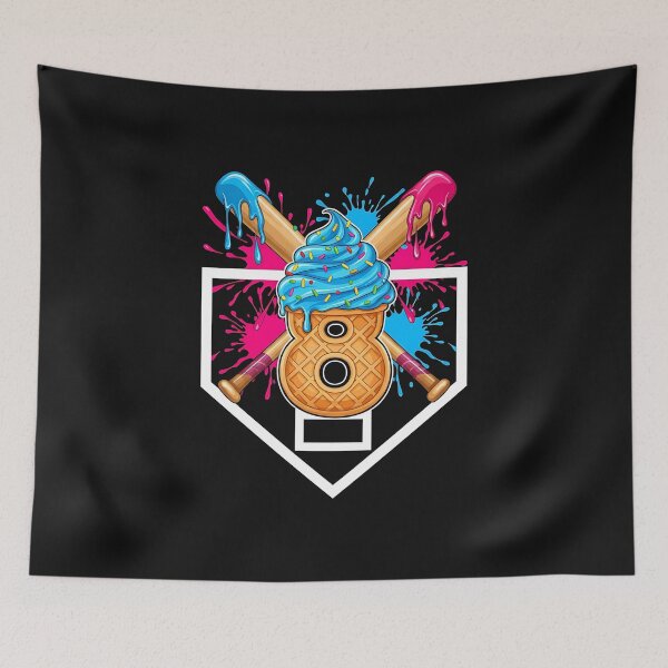 Item preview, Baseball 8 Year Old Ice Cream Drip 8th Birthday Boy  designed and sold by facegm.