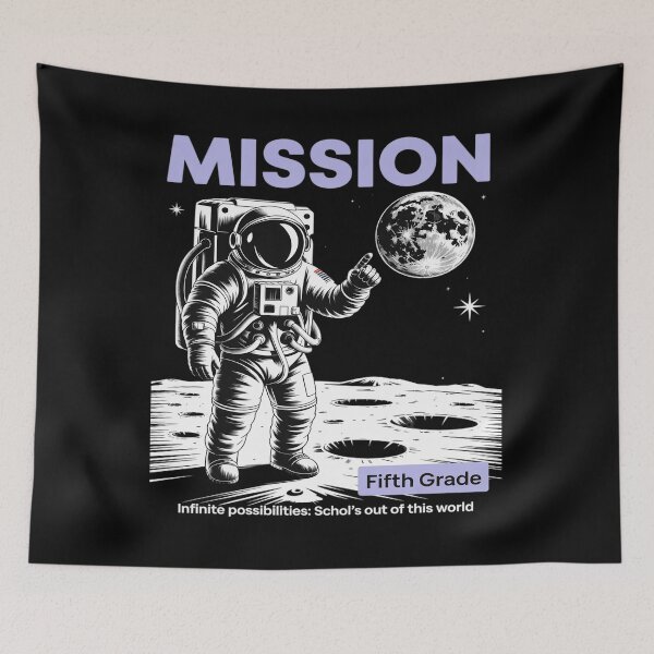 Item preview, Fifth Grade Back To School Space Rocket Astronaut designed and sold by Jadiantukora.