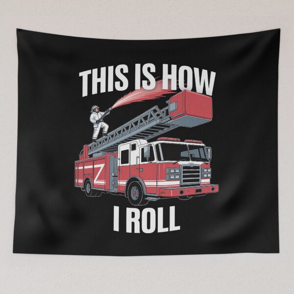 Item preview, Firemen This Is How I Roll Volunteer Firefighter Fire Truck designed and sold by Jadiantukora.