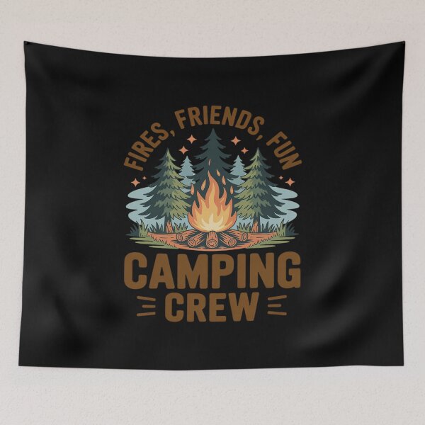 Item preview, Fires Friends Fun Camping Crew Summer Camp Campfire Vacation designed and sold by Jadiantukora.