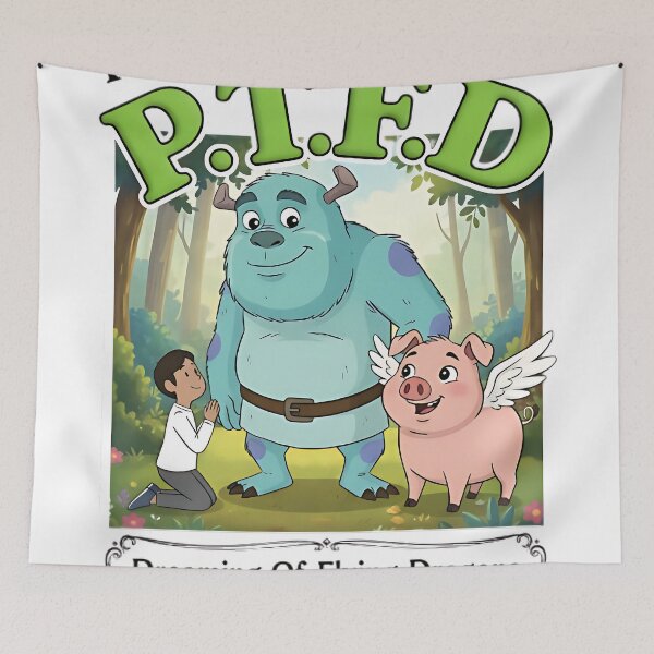 Item preview, I Have PTFD – Dreaming of Flying Dragons Funny Fantasy Cartoon Design designed and sold by zrwsfjbu3.