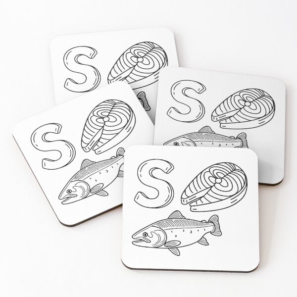 Item preview, An illustration of letter S stand for Salmon designed and sold by rasagamastore.