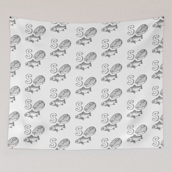 Item preview, An illustration of letter S stand for Salmon designed and sold by rasagamastore.