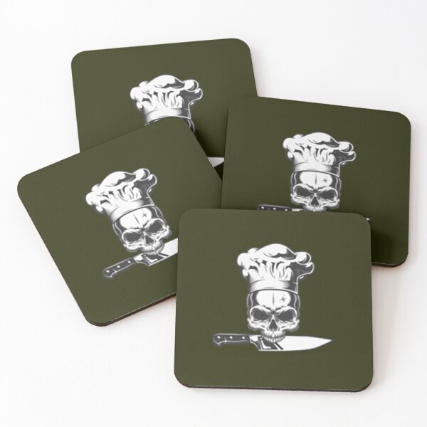 Item preview, Chef skull with knife Anthony Bourdain emblem and moto  designed and sold by EclectricDesign.