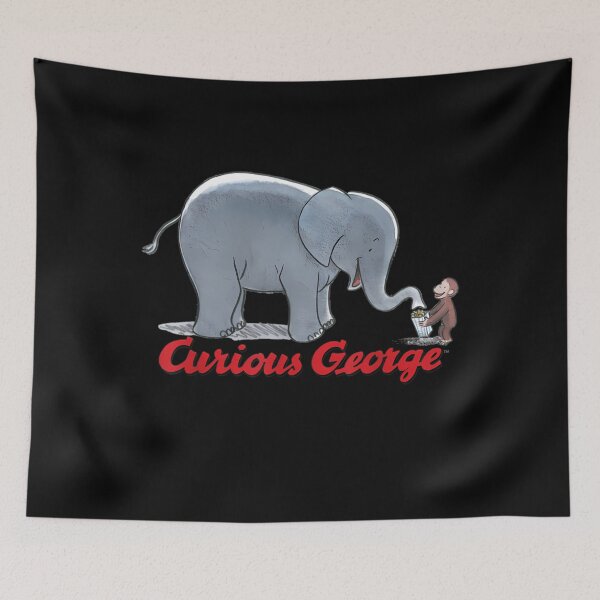 Item preview, Curious George And Elephant Portrait 	  	 designed and sold by lukdulsz37.